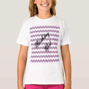 T-shirt Fille d'anniversaire Violette Africaine Chevron