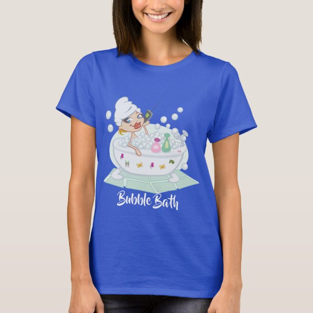 T-shirt Fille Dans Bain Bleu Bulle (Devant)