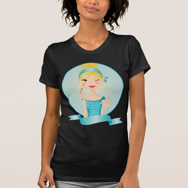 T-shirt Fille dans le bleu (Devant)