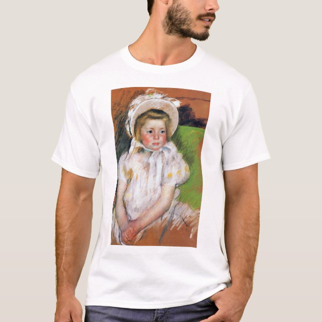 T-shirt Fille dans une Bonnet Blanche, Mary Cassatt (Devant)