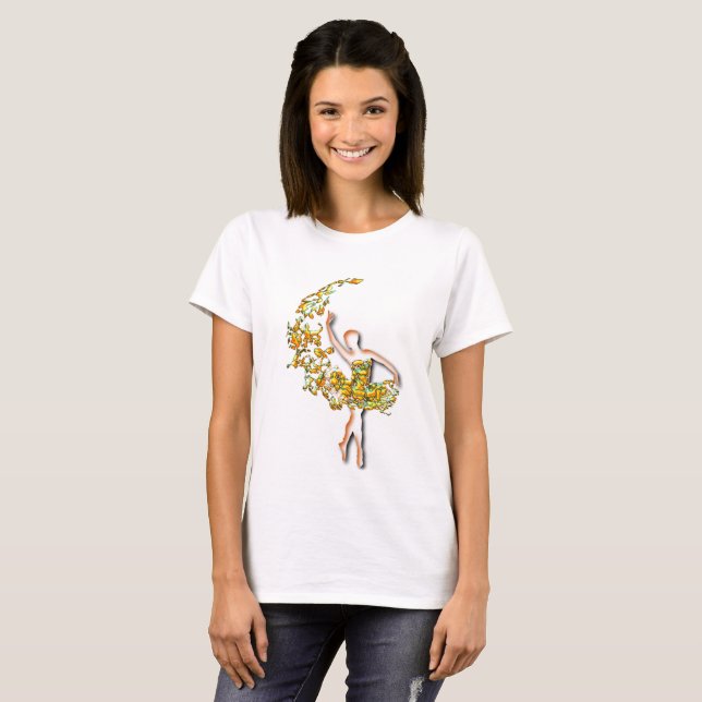 T-shirt fille danseuse de ballet Ballerina - peint (Devant entier)
