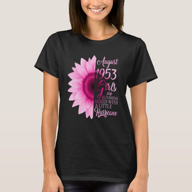 T-shirt Fille d'août 1953 69 Ans de soleil mixte  (Devant)