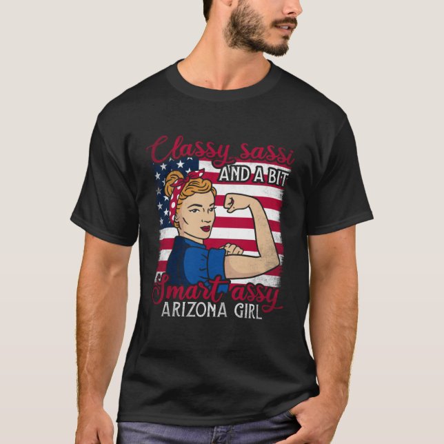 T-shirt Fille d'Arizona Classy Sassi et un peu Smart Assi (Devant)