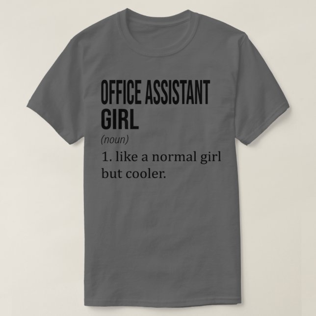 T-shirt Fille D'ASSISTANTE DE BUREAU Comme Une Fille Norma (Design devant)