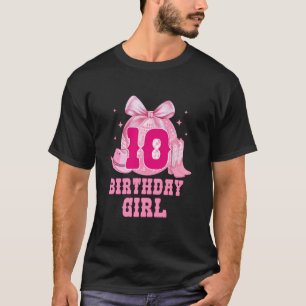 T-shirt Fille de 10 ans d'anniversaire Cowgirl Coquette Ar