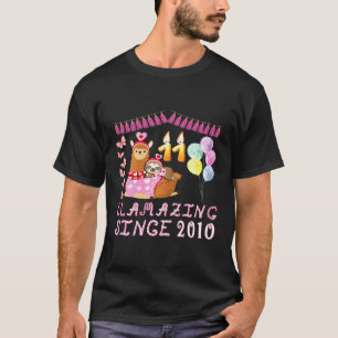 T-shirt Fille de 11 ans 11e anniversaire de paresseux à ch