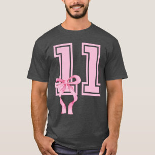 T-shirt Fille de 11 ans Anniversaire Coquette Rose Nœud Es