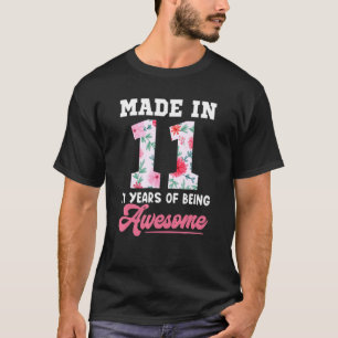 T-shirt Fille De 11 Ans Pour 11E Anniversaire Née En 2011