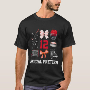T-shirt Fille de 12 ans Coquette Bow Hockey Sports 12 A