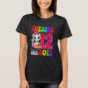T-shirt Fille de 12 ans Fête d'anniversaire Chat mignon 12