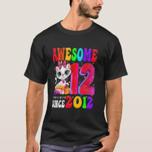 T-shirt Fille de 12 ans Fête d'anniversaire Chat mignon 12
