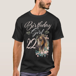 T-shirt Fille de 22 ans anniversaire cheval 22 ans Bday
