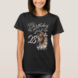 T-shirt Fille de 28 ans Cheval  28 ans Fête d'anniversaire