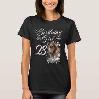 T-shirt Fille de 28 ans Cheval 28 ans Fête d'anniversaire