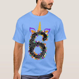 T-shirt Fille de 6 ans Anniversaire 6 ans Licorne Visage C