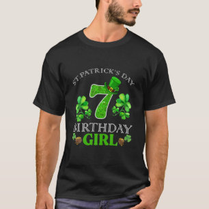 T-shirt Fille de 7 ans pour son anniversaire Saint-Patrick