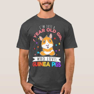 T-shirt Fille de 7 ans qui aime les cochons d'Inde amatric