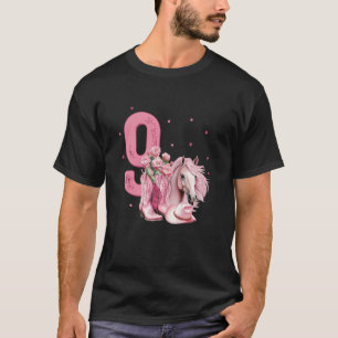 T-shirt Fille de 9 ans pour anniversaire amoureuse des che