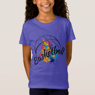 T-shirt fille de basket-ball d'aquarelle