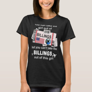 T-shirt Fille de Billings Carte d'embarquement Vol Billet