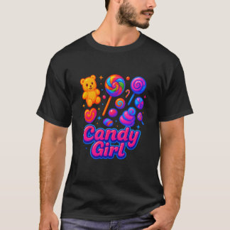 T-shirt Fille de bonbon Sucette Sucrée Barbe à Papa Chemis