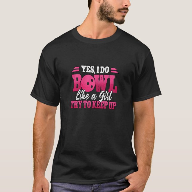 T-shirt Fille de bowling féminin (Devant)