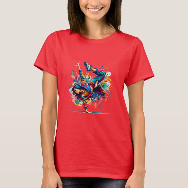 T-shirt Fille de breakdance colorée Art (Devant)