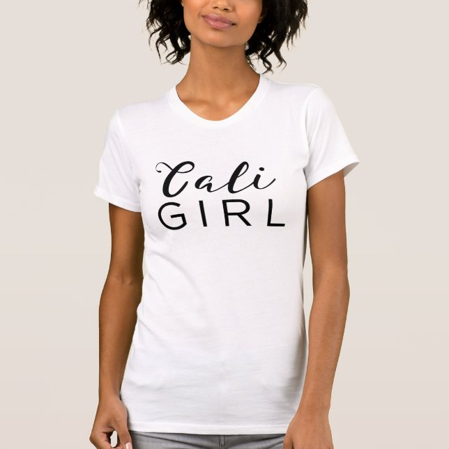 T-shirt FILLE DE CALI Calligraphie moderne de script noir  (Devant)