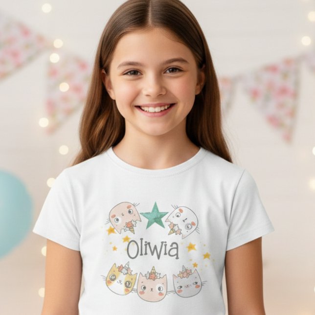 T-shirt fille de caticorn magique (Créateur téléchargé)