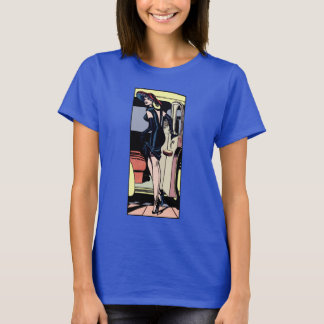 T-shirt Fille de charme glamour vintage taxi cab rétro pin