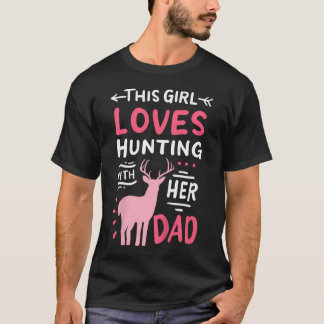 T-shirt Fille de chasse avec son père Fête des