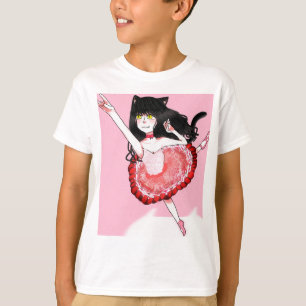 T-shirt Fille de chat Ballerina