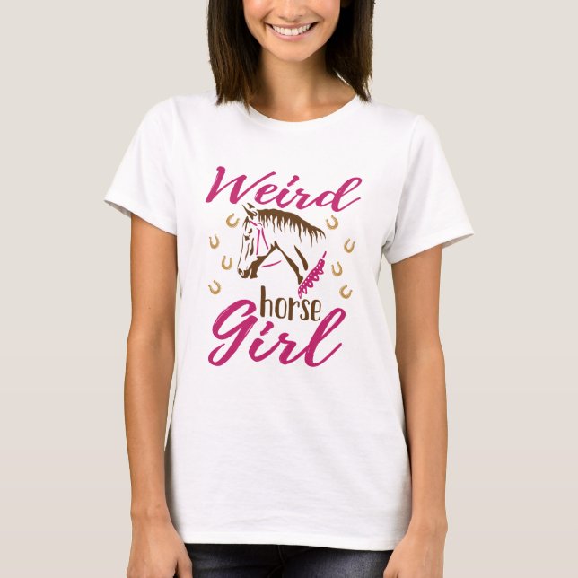 T-shirt Fille de cheval bizarre (Devant)