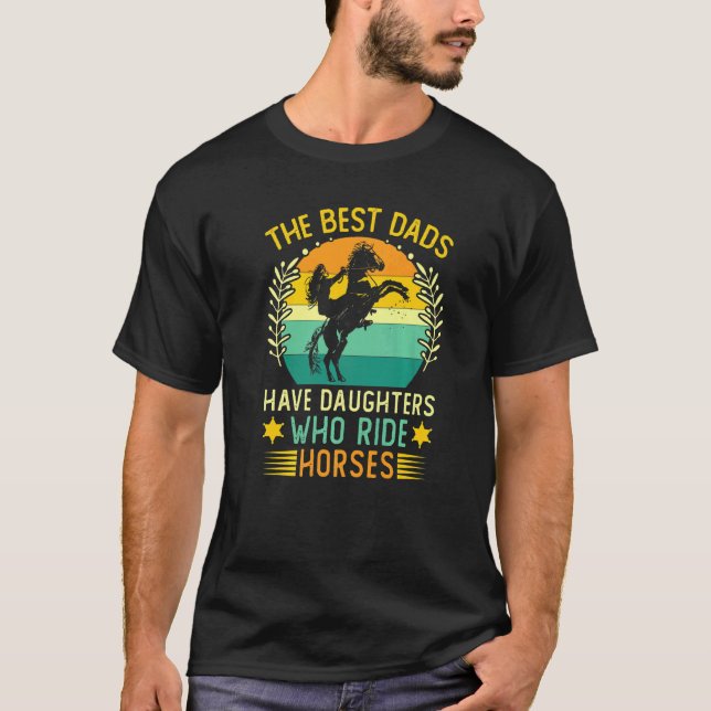 T-shirt Fille de cheval Fête des pères Cavalant Course de  (Devant)