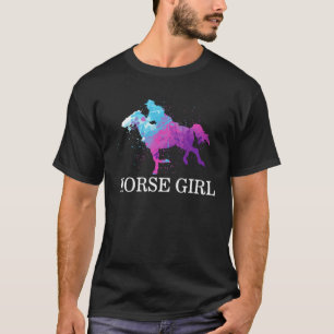 T-shirt Fille de cheval floral amour chevaux course équest