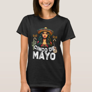 T-shirt Fille De Cinco De Mayo Fête Mexicaine 5 De Mayo Po