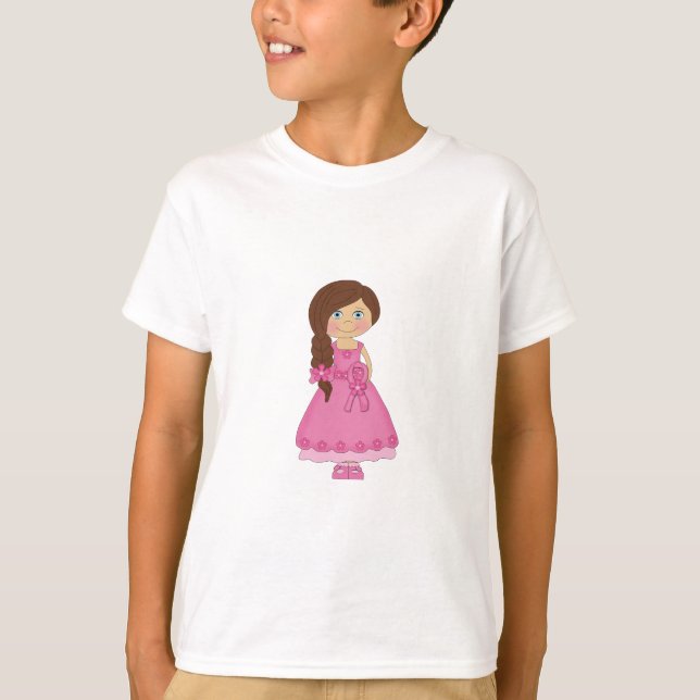 T-shirt Fille de conscience de cancer du sein (Devant)