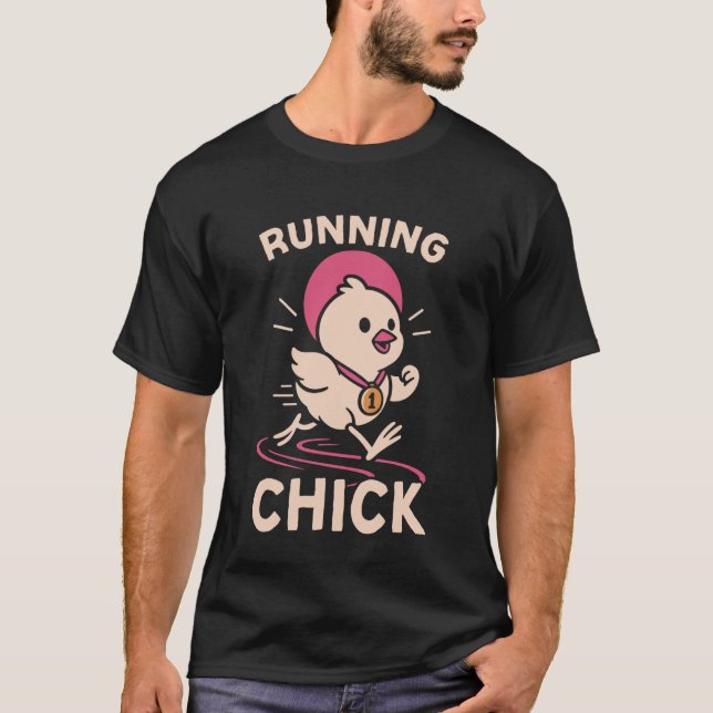 T-shirt Fille de course à pied Runner Semi-Marathon poulet (Devant)