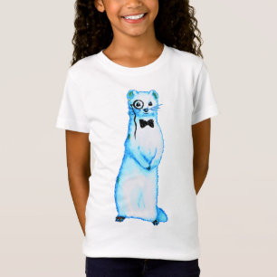 T-Shirt Fille de cravate d'arc de monocle d'aquarelle de