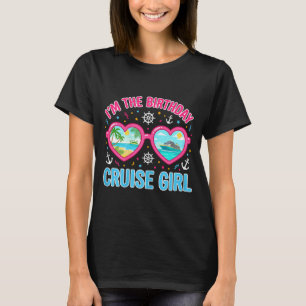 T-shirt Fille de croisière d'anniversaire Cœur Sungles Je