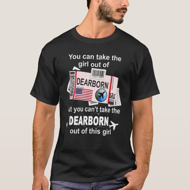 T-shirt Fille de Dearborn Boarding Pass Vol Billet D (Devant)