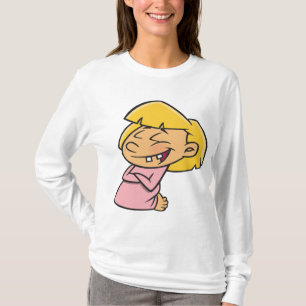 T-shirt Fille de dessin animé rigolante et heureuse