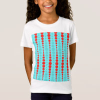 T-shirt fille de Dots rouge et turquoise rétro