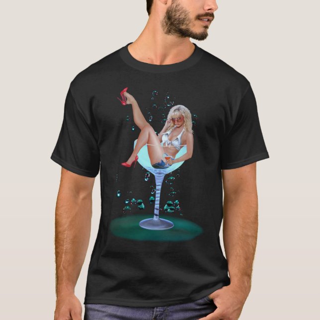 T-SHIRT FILLE DE FÊTE AU CHAMPAGNE (Devant)