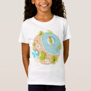 T-Shirt Fille de fête en piscine en bikini plage d'été