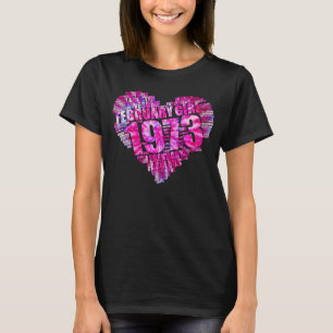 T-shirt FILLE DE FÉVRIER 1973 Magnifique Gros Coeur 50e