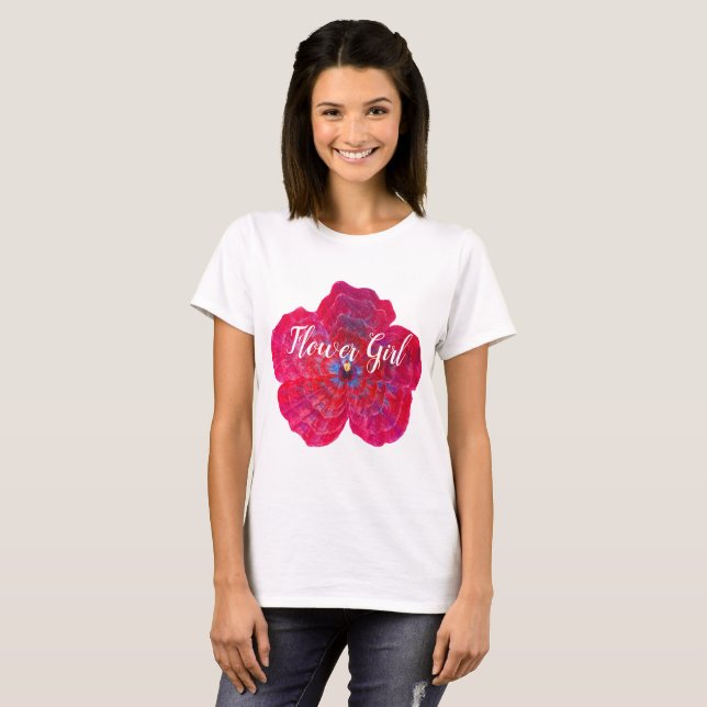 T-shirt Fille de fleurs, Mariage, Chemise pour fille de fl (Devant entier)