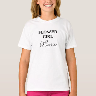 T-shirt Fille de fleurs personnalisée blanc