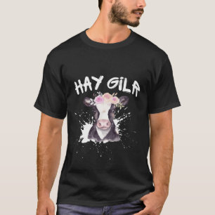 T-shirt Fille de foin agricultrice drôle bovins vache ferm