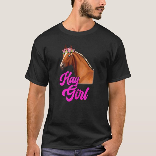 T-shirt Fille de foin   Équitation Course Équestre Fille S (Devant)